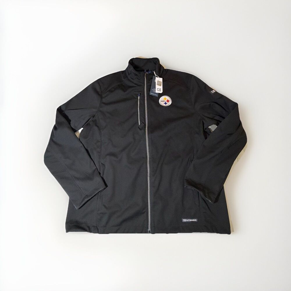 NWT Pittsburgh Steelers Cutter & Buck Full Zip Jacket Men’s XL Black NFL